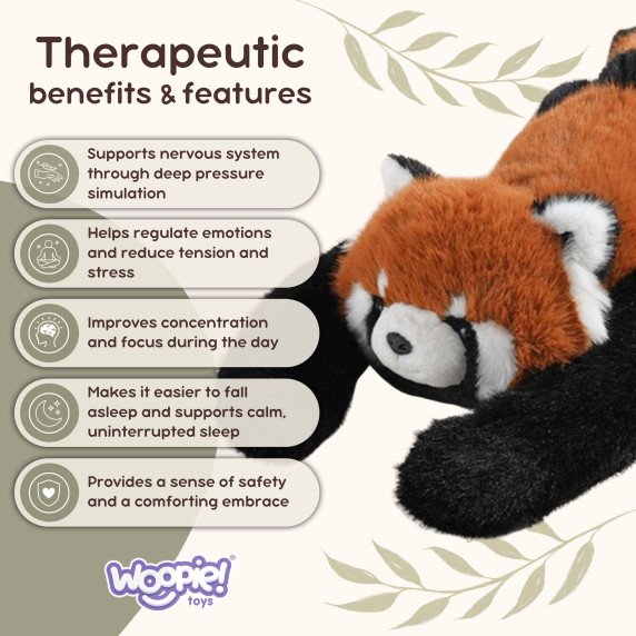 WOOPIE Raudonasis Panda Svorio Jutiklinis Tedis 1.5kg