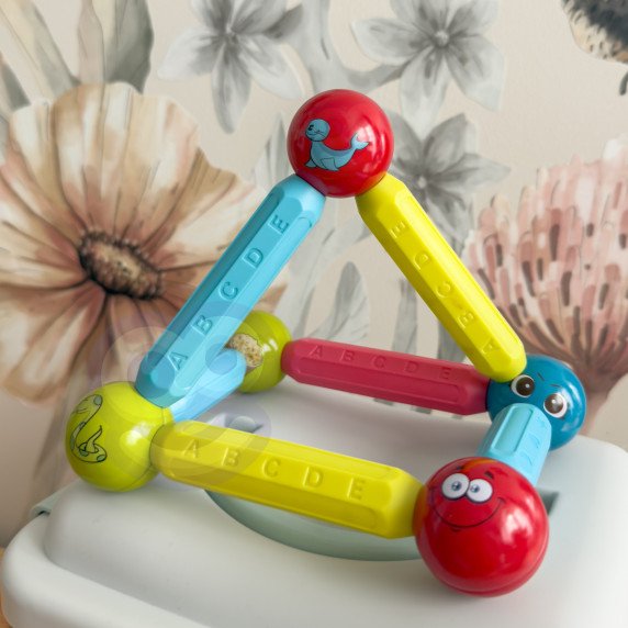 WOOPIE Magnetinės švietimo statybinės dėžutės 76 vnt.