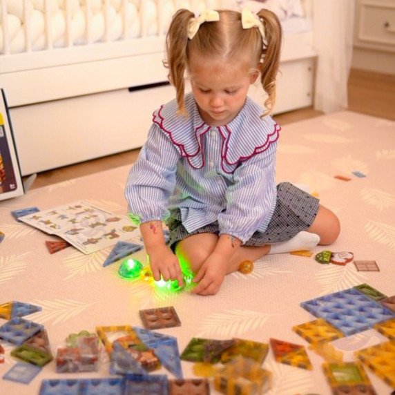 WOOPIE Magnetiniai Konstrukciniai Blokai Švieslentė 3D Gyvūnų Pasaulis 124 vnt.