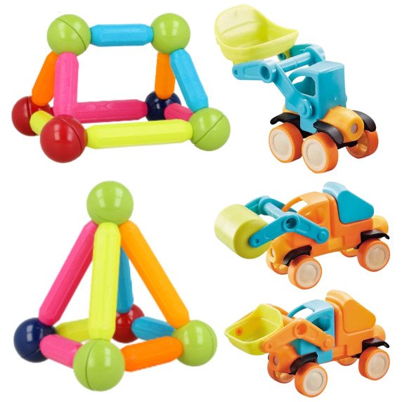 WOOPIE Magnetiniai Konstruktoriai Transporto Priemonės 52 vnt.