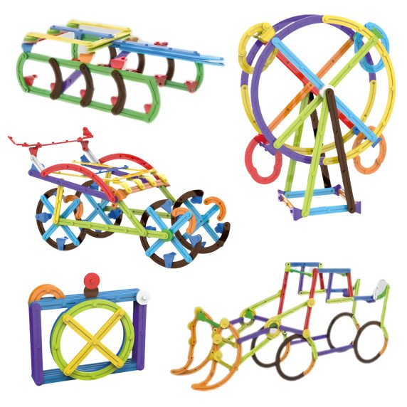 WOOPIE 3D Matematiniai Statybos Blokai Didelis Mokomasis Rinkinys 155 Dalys