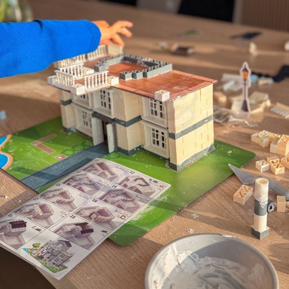WOOPIE DIY statybos rinkinys, kuris leidžia pastatyti sapnų namą iš plytelių, 603 vnt.