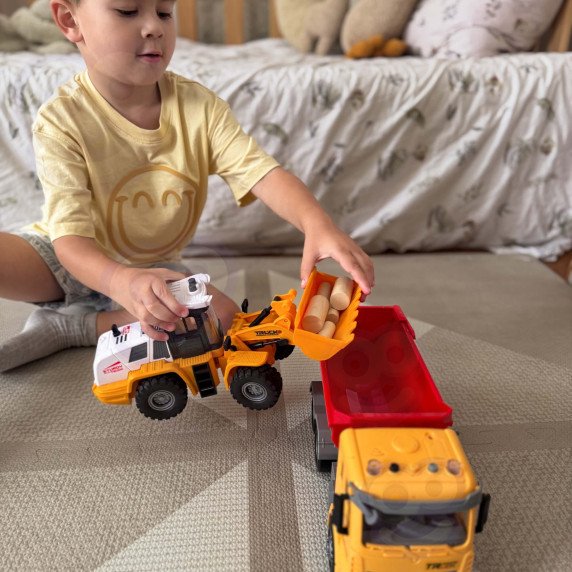 WOOPIE 1:12 Mastelio Statybinis Dėlių Gervės Automobilis su Šviesos ir Garso Efektais