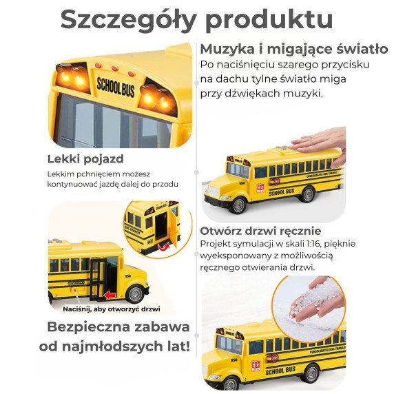 WOOPIE interaktyvus elektrinis mokyklinis autobusas 1:20 su šviesa ir garsu, dovana