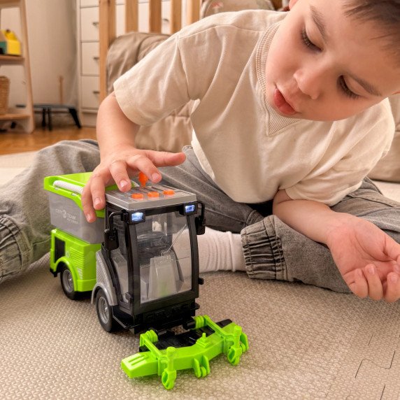 WOOPIE miesto šluota 1:16 žalioji garsų ir šviesos efektai
