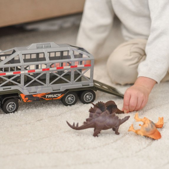 WOOPIE Dinozaurų transporteris su garsu ir šviesa.