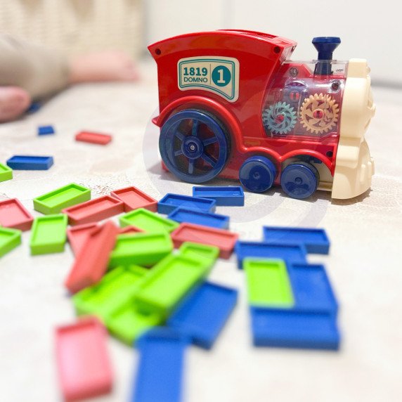 WOOPIE Elektrinis Traukinio Lokomotyvas Domino Blokams