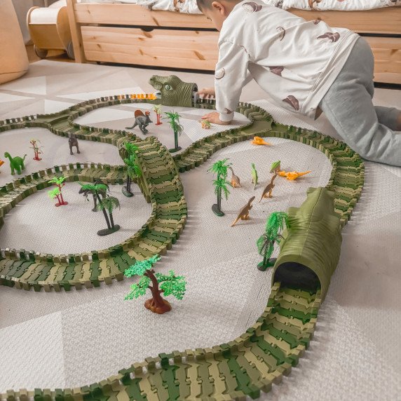 WOOPIE XXL Dinozaurų automobilių trasa 240 vnt.
