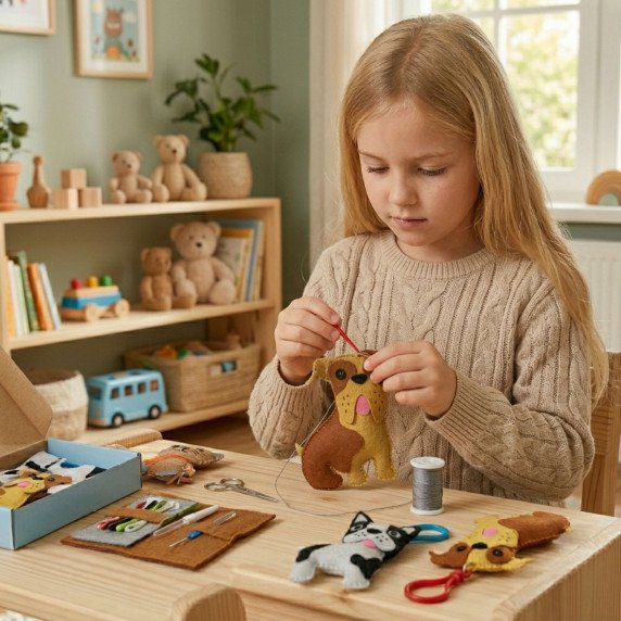 Woopie DIY raktų pakabukų siuvimo rinkinys vaikams