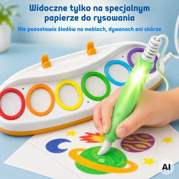 WOOPIE Magiškas LED vandens šepetys - Šviesos Tapybos Rinkinys