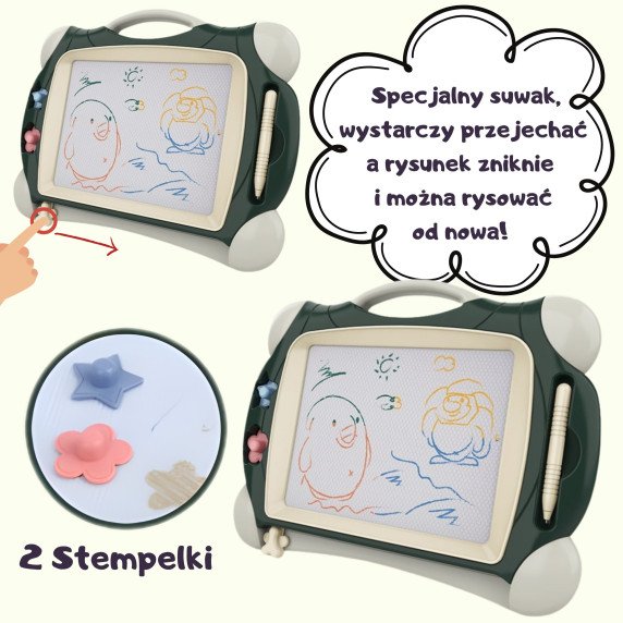 WOOPIE Magnetinis Spalvotas Markuoklis + 2 žalios antspaudų