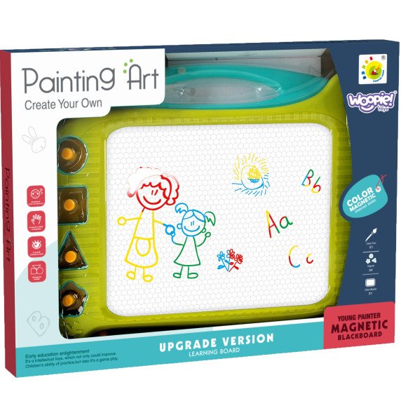 Magnetinis Spalvotas Markeris su Lenta + 4 Antspaudo Užrašai