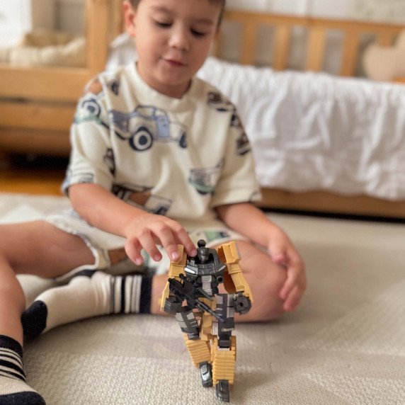 WOOPIE 3-in-1 Transformuojamas robotas tankas ir šautuvas su strėlėmis, rudas