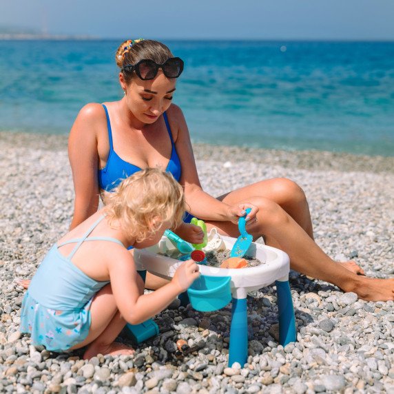 WOOPIE Vandens staliukas 2 in 1 Sodo smėlio dėžės priedai 7 vnt.