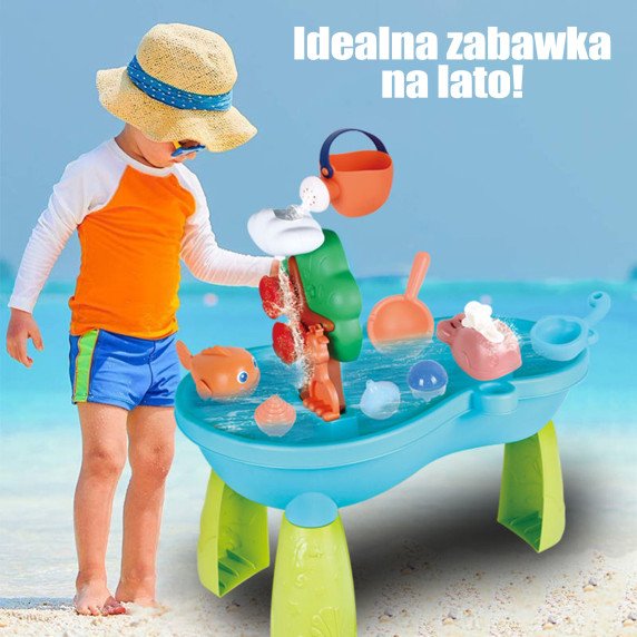 WOOPIE Vandens stalas 2 in 1 Smėlio dėžė Vandens krioklys 10 vnt.