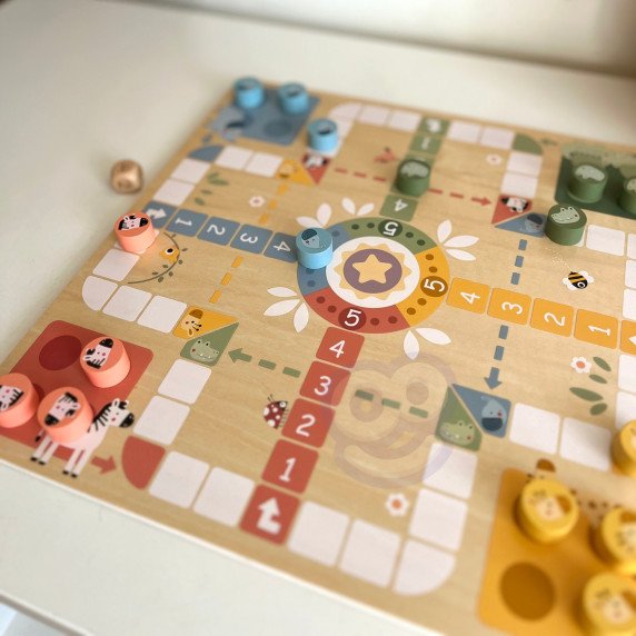 WOOPIE GREEN Logikos stalo žaidimai 2 viename Ludo + Žmės ir Laiptai