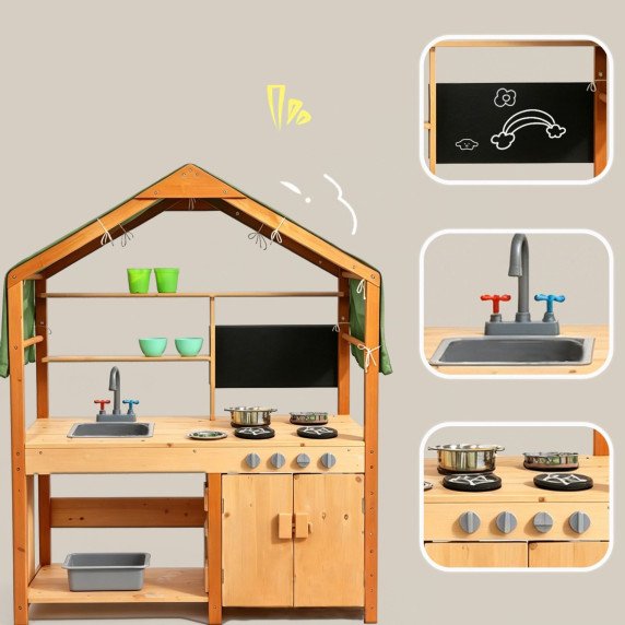 Woopie žalia Medinė Montessori purvinimo virtuvė vaikams