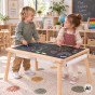 WOOPIE GREEN Medinis 4-in-1 veiklos stalas Kreidinės lenta Konteineriai miesto žemėlapiai Paveikslėlių piešiniai