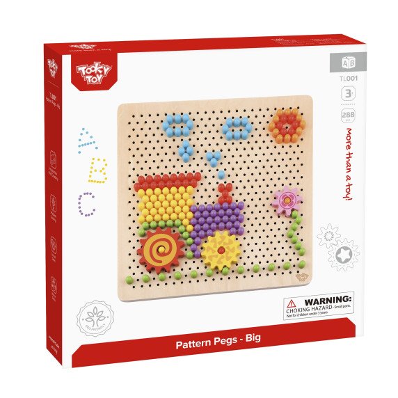 TOOKY TOY Montessori Mozaikos galvosūkių lenta su smeigėmis „Climbing“ 88 vnt.