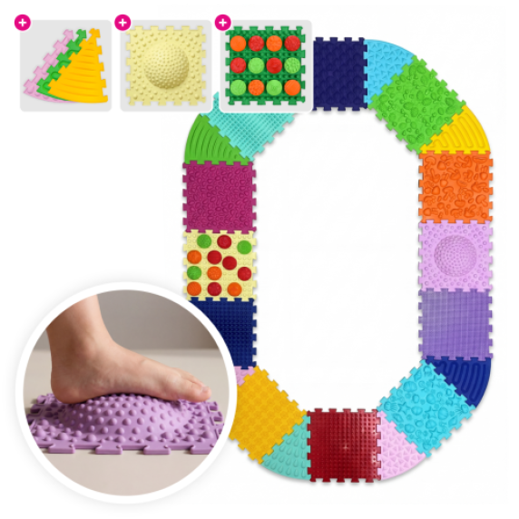 Ortopedinių masažinių kilimėlių rinkinys Ortek "Multi Mix" (12 + 8 + 12 vnt.)