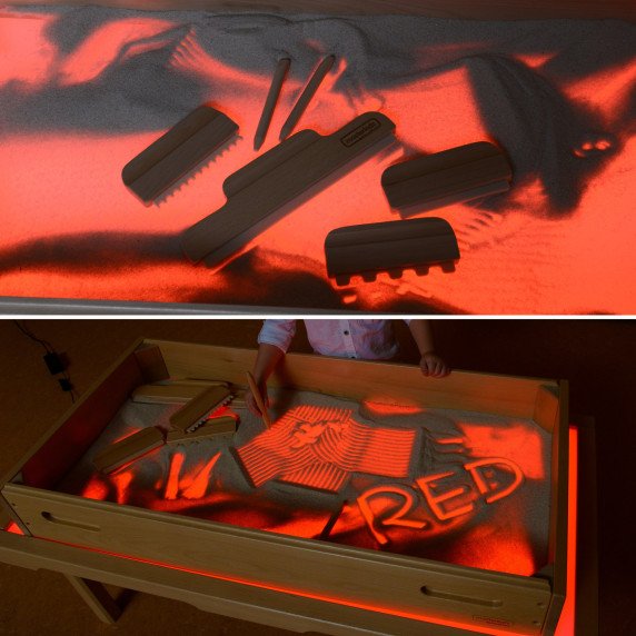 MASTERKIDZ Stačiakampė Smėlio Žaidimų Dėžė su LED Skydžiu