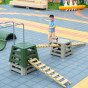 KLASIKINIS PASAULIO EDU Medinis šlaitas tiltas į žaidimo aikštelę sertifikatai