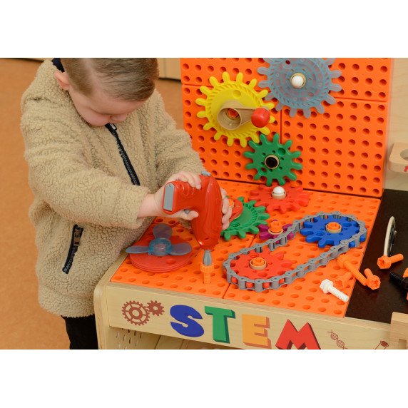 MASTERKIDZ Medinis dirbtuvių rinkinys XXL Montessori STEM su įrankiais + priedais