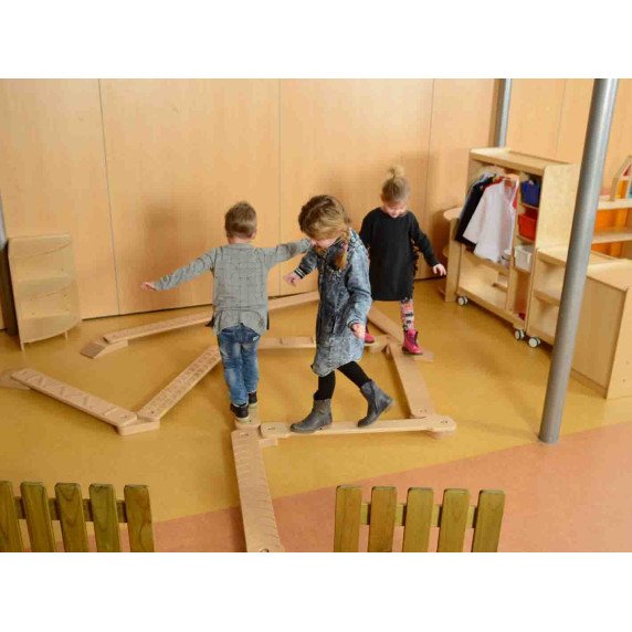 MASTERKIDZ Balanso treniruotės medinis pojūčių takas