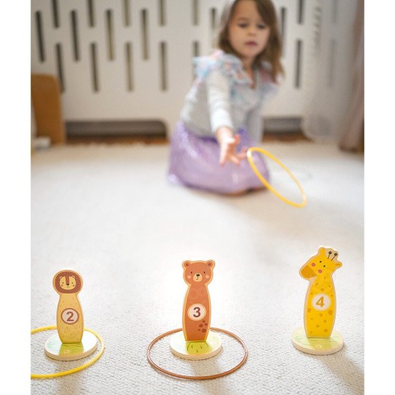 TOOKY TOY Mėtymo į Taikinį Medinis Įgūdžių Žaidimas Šachmatos 15 vnt.