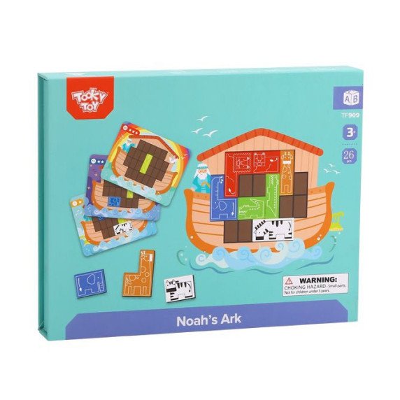 TOOKY TOY Magnetinis Montesori galvosūkis Loginis galvosūkis Tetris Nojaus Arkas 26 vnt.