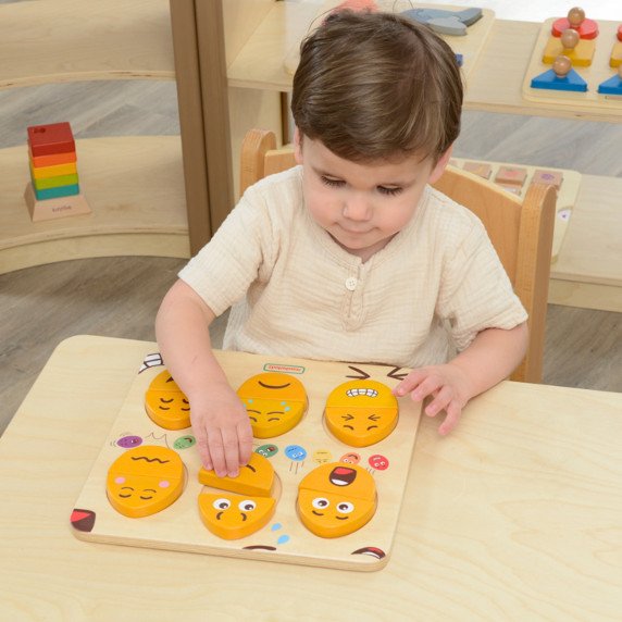 MASTERKIDZ Mediniai kiaušiniai emocijų mokymo lentelėje - Koks Humoras? Montessori