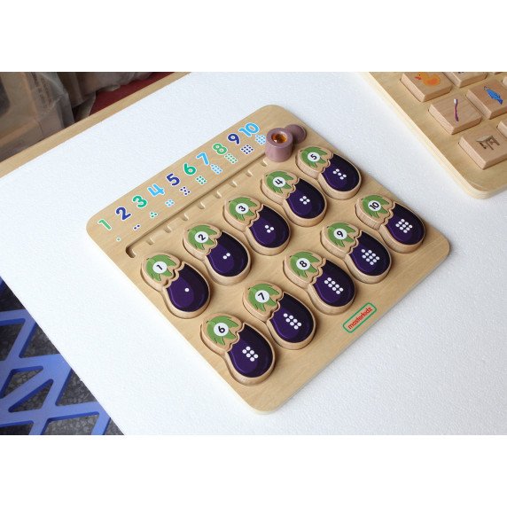 MASTERKIDZ Baklažanas Montessori mokymosi skaičiavimo lentelė