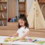 VIGA Medinis Puslenis Montessori 2 į 1 Figūros Transporto Priemonės