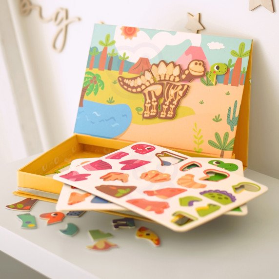 TOOKY TOY Magnetinis Puzzle Dinozaurų Puzzle