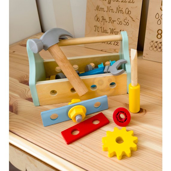 TOOKY TOY Medinis įrankių dėžės rinkinys, 18 vnt.