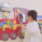 Montessori sensorinė manipuliacinė lenta „Traukinys“