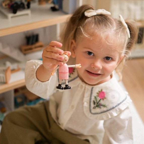 TOOKY TOY Didelis medinis lėlių namas + FSC figūrėlės