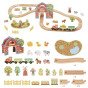 TOOKY TOY Medinė ūkininkavimo traukinio rinkinys 48 vnt.