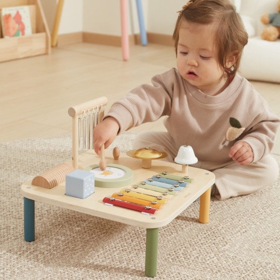 Viga Medinis Mokomasis Muzikinis Jutiklinis Stalas 7in1