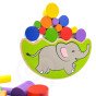 VIGA medinis balansuojantis elefantas Montessori galvosūkis