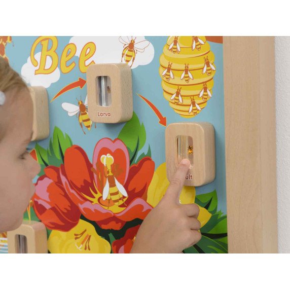 MASTERKIDZ Bičių gyvenimo ciklo lankstus Montessori sieninis skydas