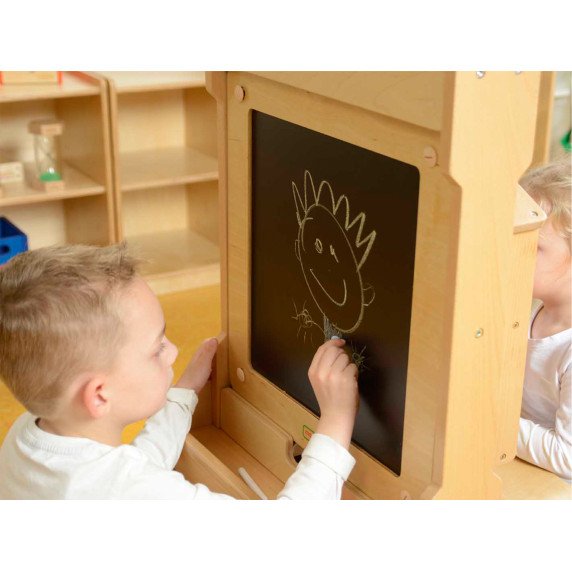 MASTERKIDZ Dvigubos pusės Skritulinė ir Džiovinimo valkliai Lenta 2 viename Edukacinė Sieninė Lenta Flex