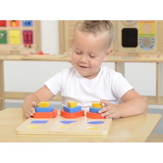 MASTERKIDZ Formų rūšiavimo Montessori geometriniai blokai