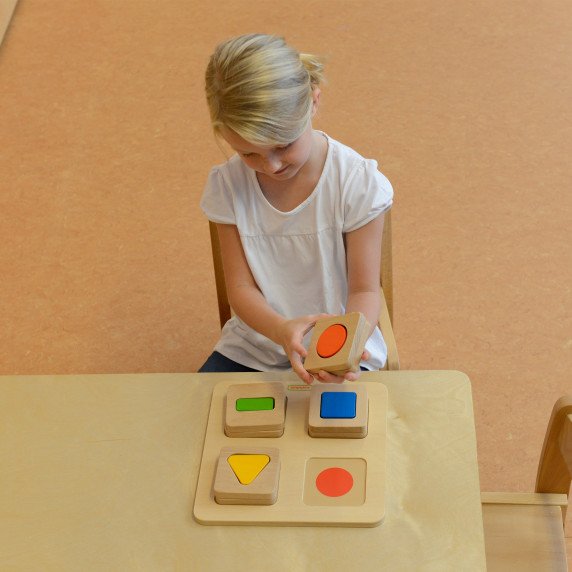 MASTERKIDZ Montessori Mediniai Kvadratai ir Spalvų Jutiklinis Rūšiaviklis