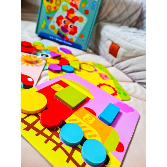 TOOKY TOY 4 in 1 Puzzle Montessori Blokų galvosūkiai