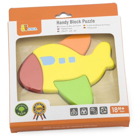 VIGA Pirmoji medinė puzzle lėktuvas kūdikiui