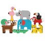 TOOKY TOY Mediniai Kubeliai Puzzle Gyvūnai Montessori 9 vnt.