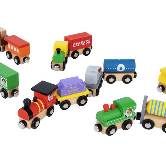 Tooky Toy Mediniai Magnetiniai Automobiliai
