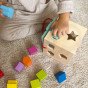 TOOKY TOY Medinis rūšiavimo kubas su spalvotais raštais 13 vnt.