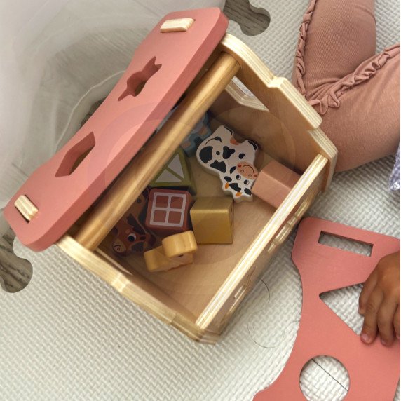 TOOKY TOY Ūkio Medžio gyvūnų formų rūšiavimo žaislas